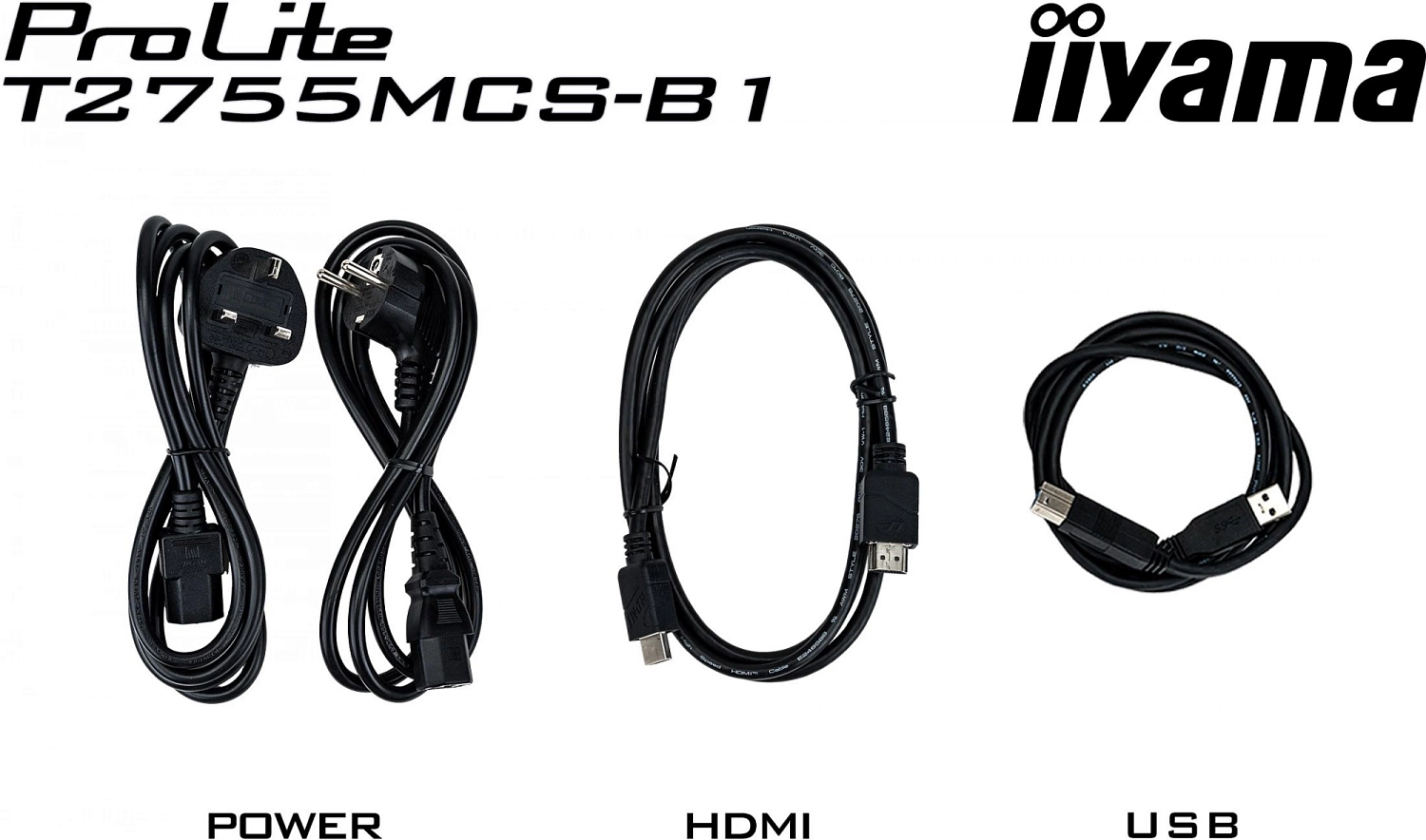 Монитор Iiyama 27" ProLite T2755MSC-B1 черный IPS LED 5ms 16:9 HDMI M/M матовая 1000:1 400cd 178гр/178гр 1920x1080 60Hz DP FHD USB Touch 5.8кг