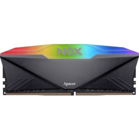 Оперативная память Apacer  DDR4  8GB  3200MHz UDIMM NOX RGB Black Gaming Memory (PC4-25600) CL16 1.35V Intel XMP 2.0, Heat Sink (Retail) 1024*8  3 years (AH4U08G32C28YNBAA-1)