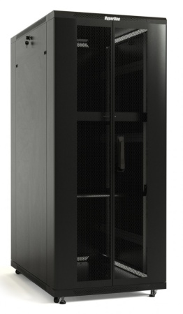 Шкаф коммутационный Hyperline (TTB-1866-DD-RAL9004) напольный 18U 600x600мм пер.дв.перфор.2ств. задн.дв.перфор. 800кг черный 510мм 988мм IP20 сталь