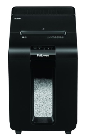 Шредер Fellowes AutoMax 100M с автоподачей (секр.P-4) перекрестный 100лист. 23лтр. скрепки скобы пл.карты