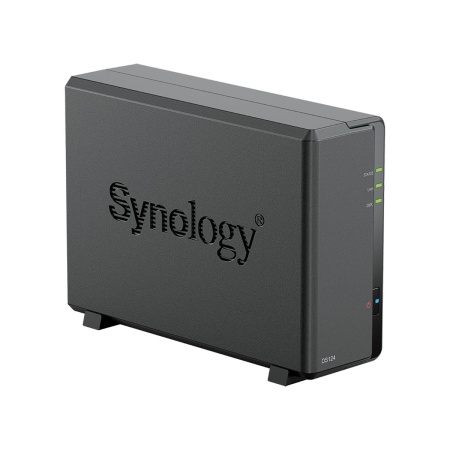 Системы хранения данных Synology DS124 QC 1.7GhzCPU/1Gb/upto 1HDDs/SATA(3,5'',2.5")/2xUSB3.2/1GigEth/iSCSI/2xIPcam(upto 12)/1xPS/1YW repl DS118