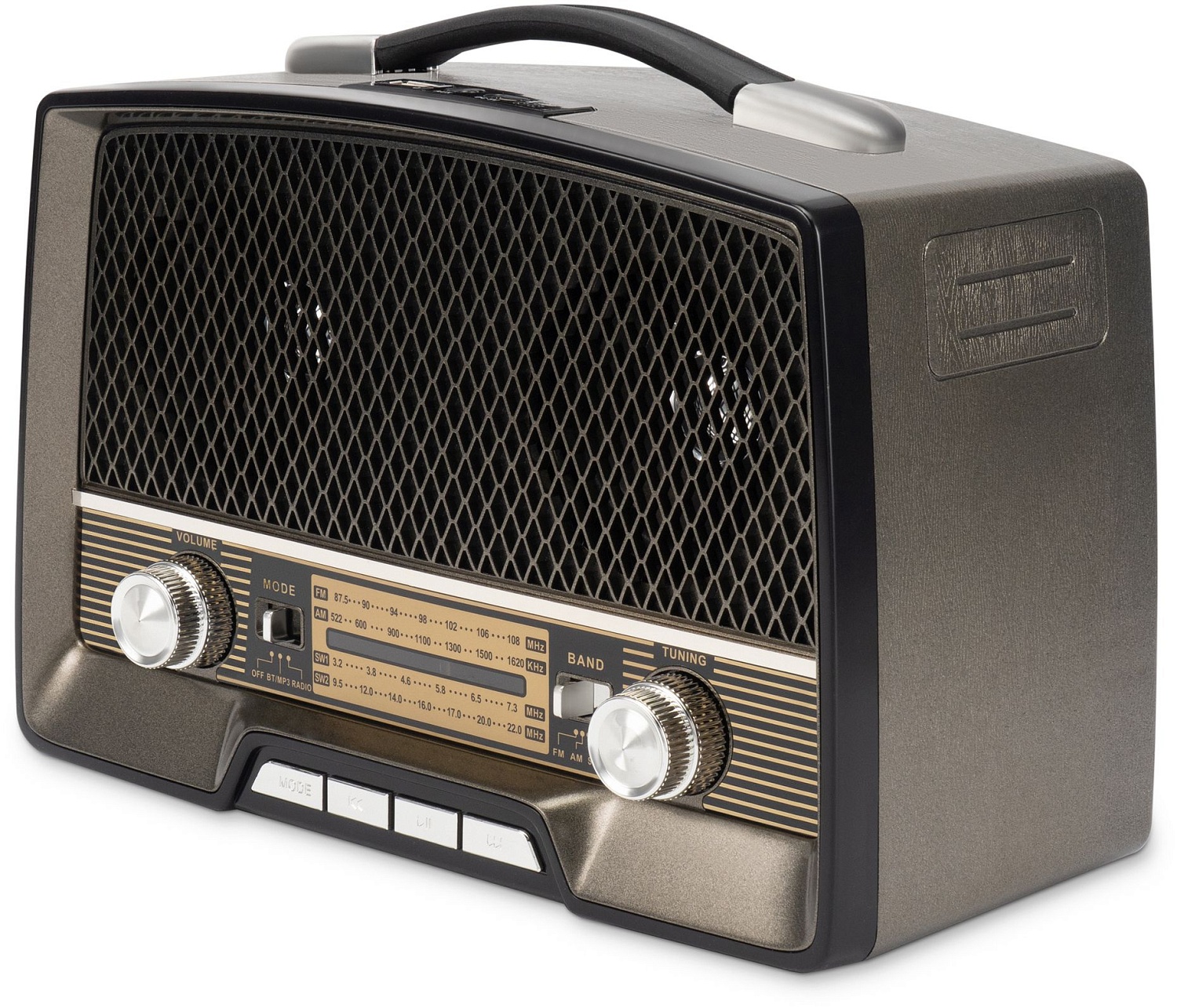 Радиоприемник настольный Hyundai H-PSR156 коричневый USB SD/microSD