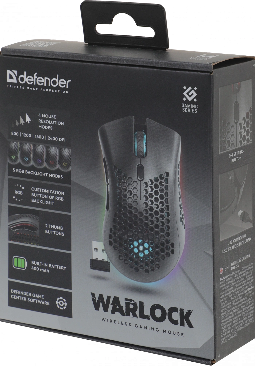 Мышь Defender Warlock GM-709L черный оптическая 2400dpi беспров. USB 7but (52709) Мышь Defender Warlock GM-709L черный оптическая 2400dpi беспров. USB 7but (52709)