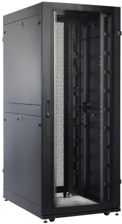 Шкаф серверный ПРОФ напольный 42U (800x1000) дверь перфор. 2 шт., черный, в сборе