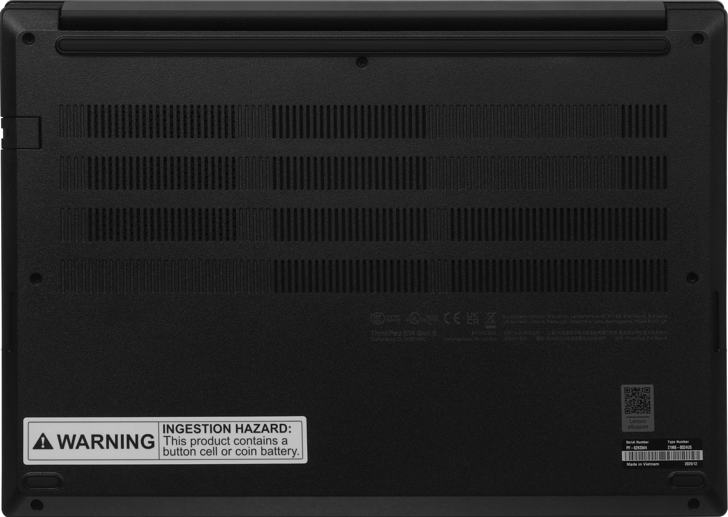 Ноутбук Lenovo ThinkPad E14 G6 Core Ultra 5 125U 32Gb SSD512Gb Intel Graphics 14" IPS WUXGA (1920x1200) без ОС black WiFi BT Cam (21M80024US_32G)