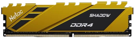 Модуль памяти Netac Shadow DDR4-3600 8G C18 Yellow UDIMM 288-Pin DDR4 / PC PC4-28800 1.35V XMP Радиатор