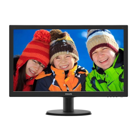 23.6" PHILIPS 243V5QSBA (00/01) Black (MVA, 1920x1080, D-sub+DVI, 8 ms, 178°/178°, 250 cd/m, 10M:1, 60Hz) (731748)