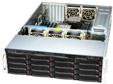Серверная платформа Supermicro SuperStorage 3U Server 631E-E1CR16L no CPU(2) 5th/4th gen(MCC carrier)/TDP270/no DIMM(16)/16x3.5/2.5 SATA/SAS/2x10GbE/2x1200W/SFT-DCMS-Single
