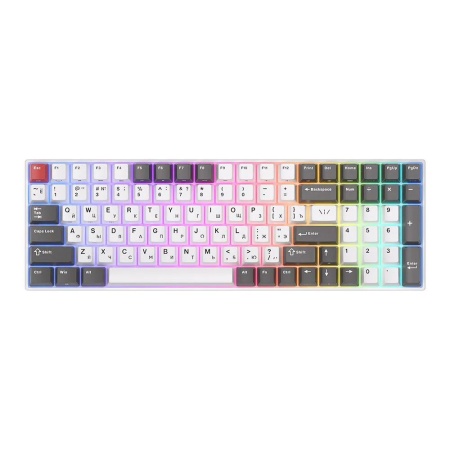 Клавиатура Royal Kludge RK100 Grey/Red/White USB/2.4 GHz/Bluetooth, RGB, Hot Swap, Red switch