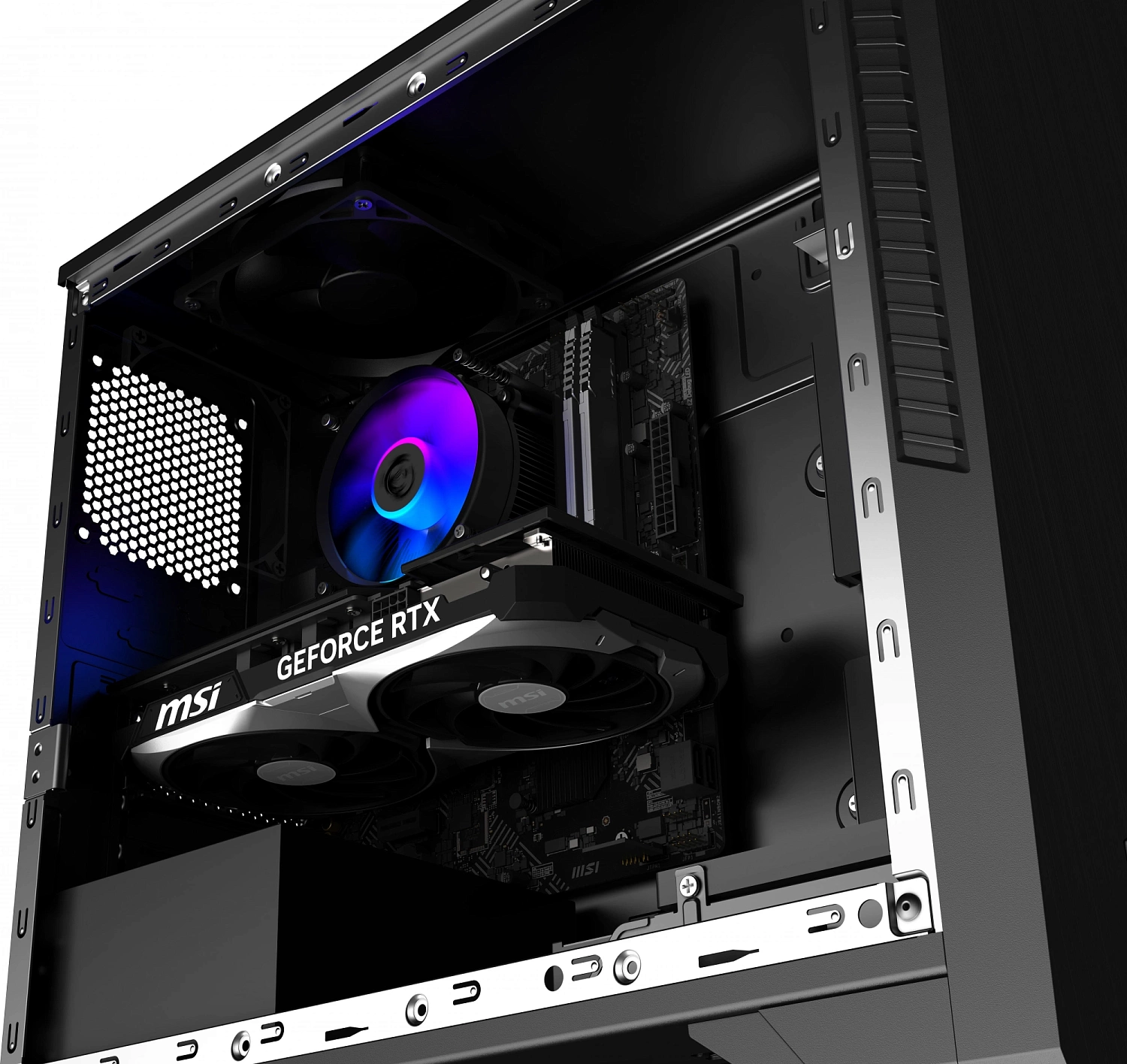 ПК MSI Codex 6 14NUC5-085XRU i5 14400F (2.5) 32Gb SSD512Gb RTX4060 8Gb noOS GbitEth WiFi BT 500W черный (9S6-B91431-085)