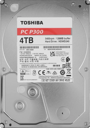 Жесткий диск Toshiba Desktop P300 3.5" HDD SATA-III  4Tb, 5400rpm, 128MB buffer, 1 year