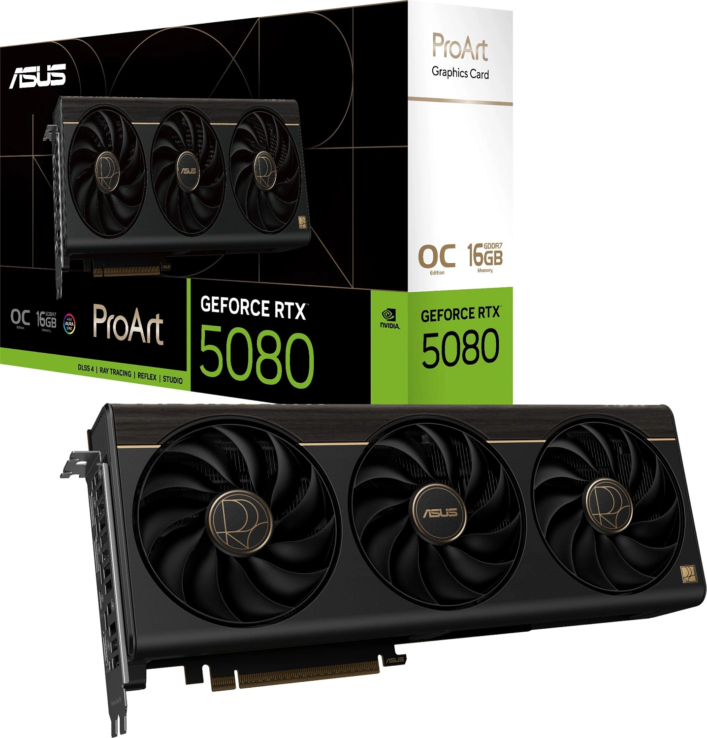 Видеокарта Asus PCI-E 5.0 PROART-RTX5080-O16G NVIDIA GeForce RTX 5080 16Gb 256bit GDDR7 2655/30000 HDMIx1 DPx3 HDCP Ret