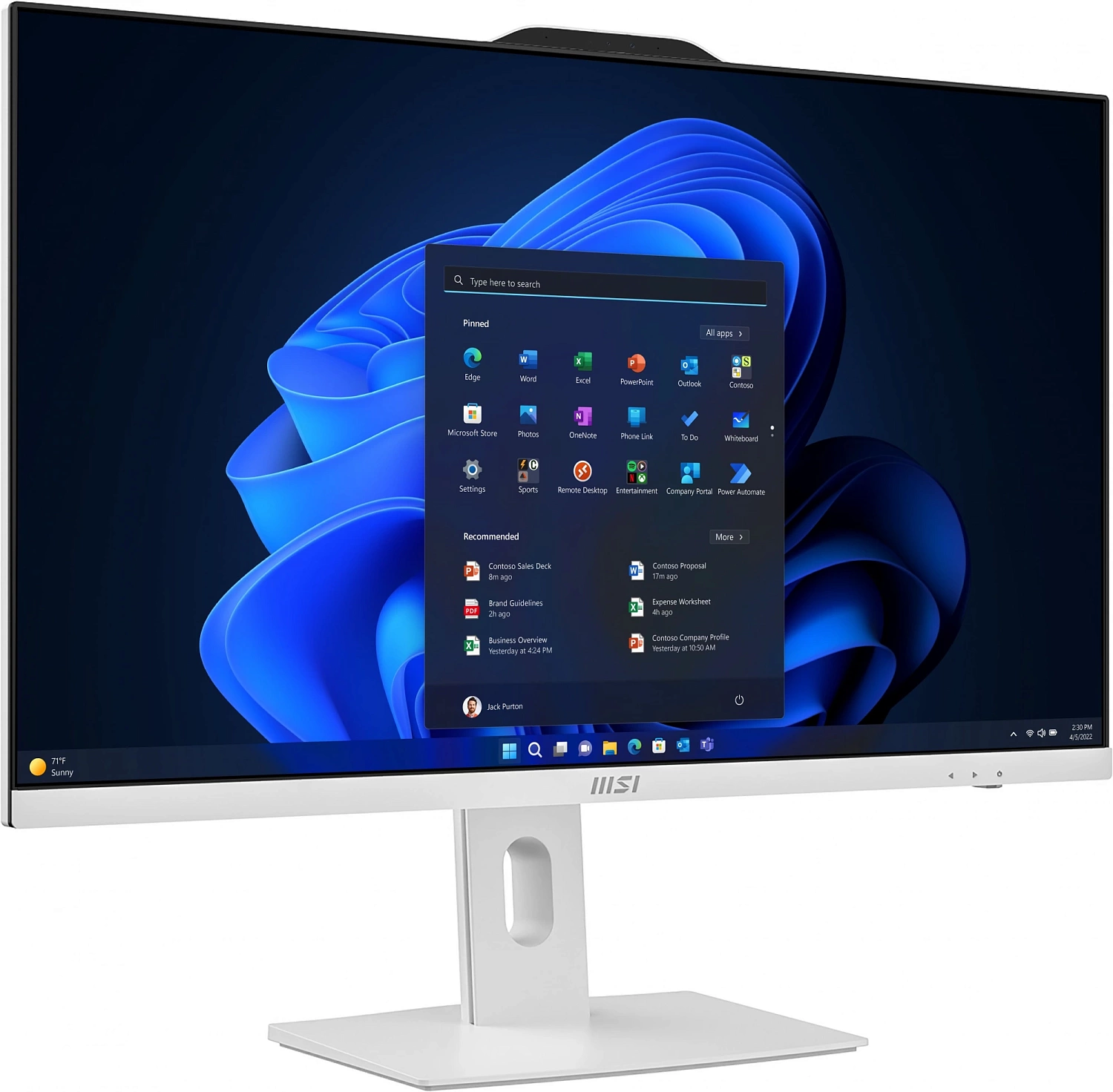 Моноблок MSI Pro AP272P 14M-612RU 27" Full HD i7 14700 (2.1) 16Gb SSD1Tb UHDG 770 Windows 11 Professional GbitEth WiFi BT 120W клавиатура мышь Cam белый 1920x1080