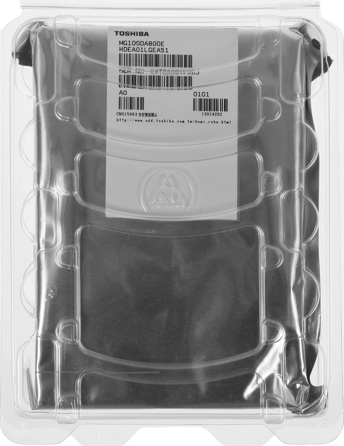 Жесткий диск Toshiba Enterprise HDD 3.5" SAS 8TB, 7200 rpm, 512MB buffer, MG10SDA800E, 1 year