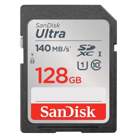 Карта памяти SanDisk Ultra UHS I 128GB SD Card 140MB/s for DSLR and Mirrorless Cameras