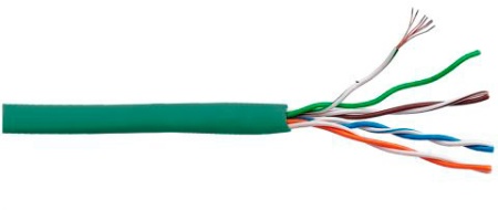 Кабель информационный Lanmaster LAN-5EUTP-PT-LSZH-GN кат.5E U/UTP 4X2X24AWG LSZH внутренний 305м зеленый