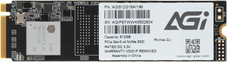 Накопитель SSD AGi PCIe 3.0 x4 512GB AGI512G16AI198 AI198 M.2 2280