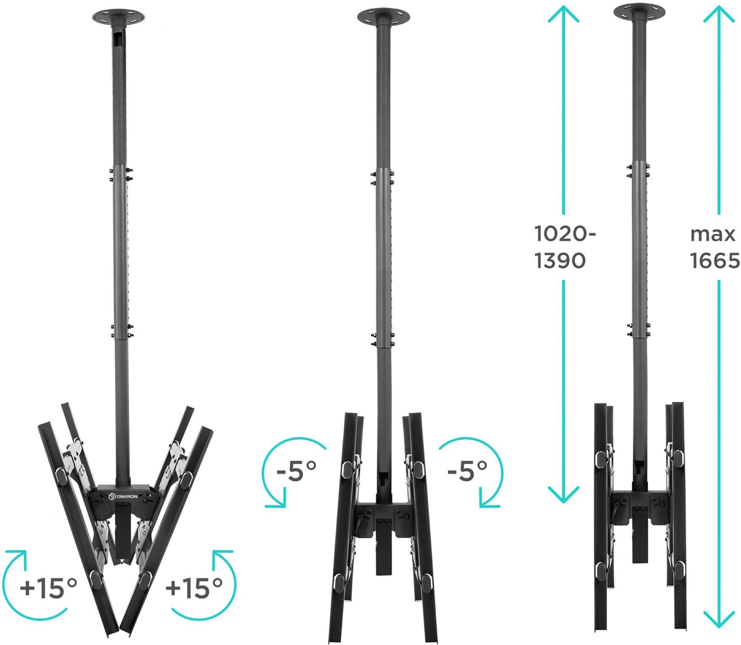 Кронштейн для телевизора Onkron N4L черный 32"-80" макс.112кг потолочный наклон