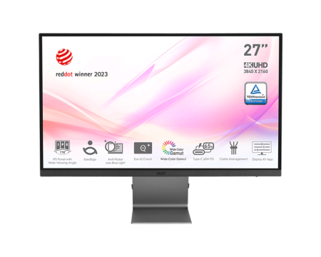 Монитор MSI 27" Modern MD271UL серый IPS LED 16:9 HDMI матовая 300cd 178гр/178гр 3840x2160 60Hz DP 4K USB 5.75кг