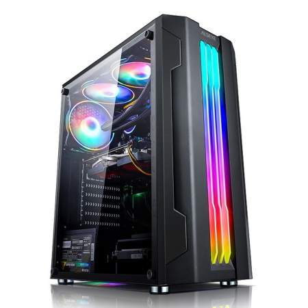 Корпус ALSEYE Auro (AURA) 3.0-B Mini-ITX/Micro ATX/ATX, USB2.0*2+HD Audio+USB3.0*1, "H.D.D.(3.5")*2pcs+S.S.D(2.5")*2pcs, 354*185*413mm"