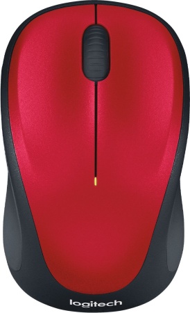 Мышь Logitech M235 красный/черный оптическая (1000dpi) беспроводная USB для ноутбука (2but)