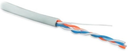 Кабель информационный Hyperline UUTP2-C5-S24-IN-LSZH-GY-500 кат.5 U/UTP 2X2X24AWG LSZH внутренний 500м серый