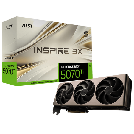 Видеокарта MSI RTX5070Ti INSPIRE 3X OC 16GB GDDR7 256bit 3xDP HDMI 3FAN RTL