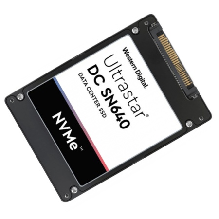 2.5" U.2 3,8TBGB WD Ultrastar DC SN640 Enterprise SSD WUS4BB038D7P3E1 PCIe Gen3x4 with NVMe, 3100/1800, IOPS 469/63K, MTBF 2M, 3D NAND TLC, 5610TBW, 0,8DWPD, 0ts1962, Retail