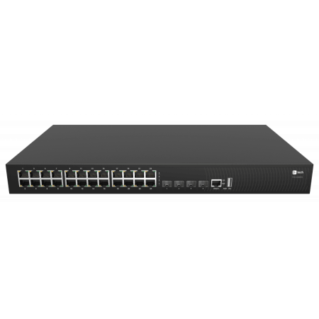 Коммутатор Fplus FCS-2328TX, 24 порта 10/100/1000BASE-T RJ45, 4 порта 10GE SFP+, 2 блока питания AC 220В 150Вт, высота 1RU