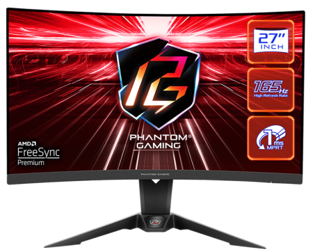 27" ASRock Phantom Gaming PG27Q15R2A Black (VA, 2560x1440, HDMI+HDMI+DP, 1 ms, 178°/178°, 550 cd/m, 4000:1, 165Hz, HDR400, MM, Curved 1500R, Height adjustment)