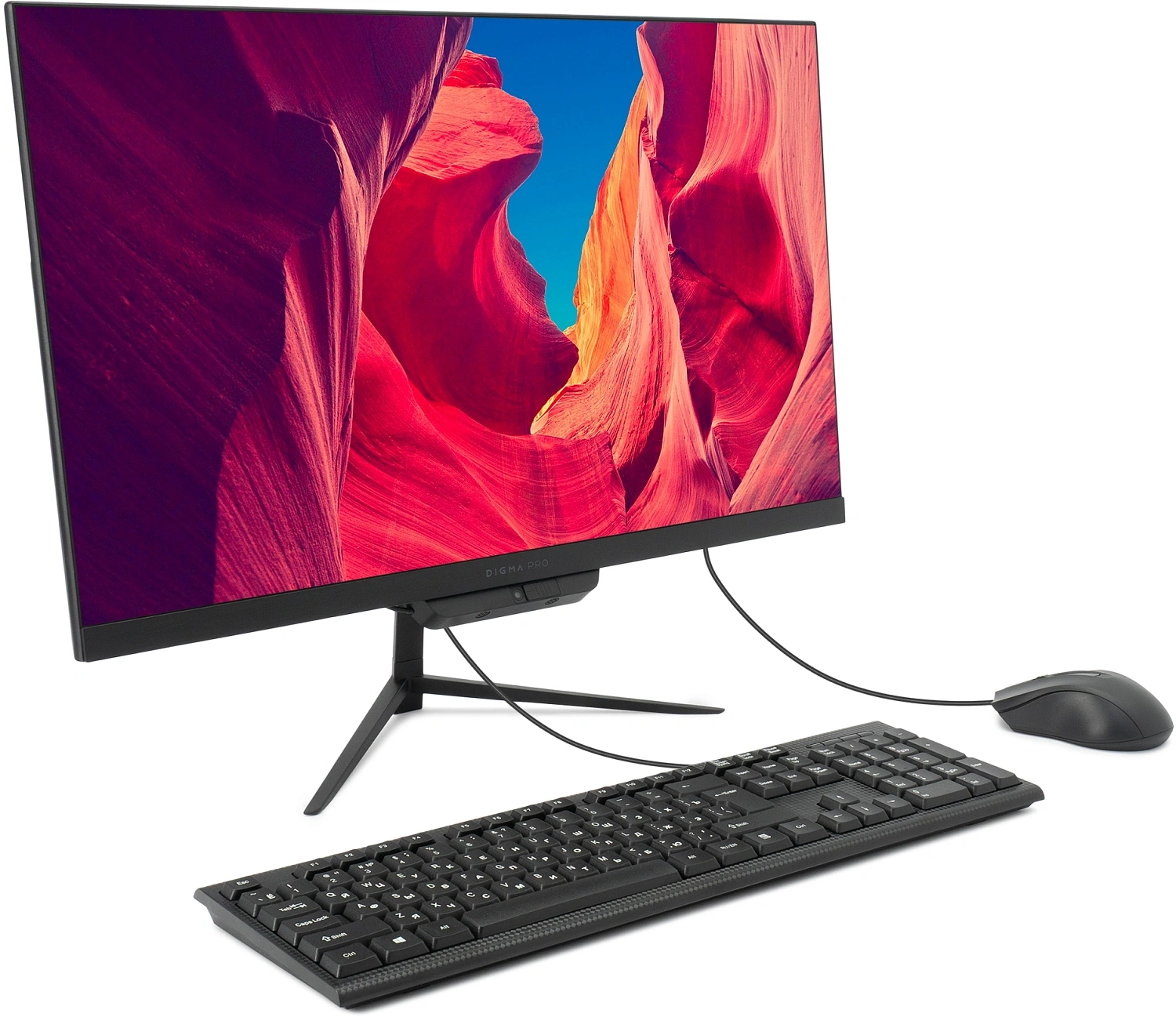 Моноблок Digma Pro Base 23.8" Full HD i3 12100 (3.3) 16Gb SSD512Gb UHDG 730 CR Windows 11 Pro GbitEth WiFi BT 90W клавиатура мышь Cam черный 1920x1080