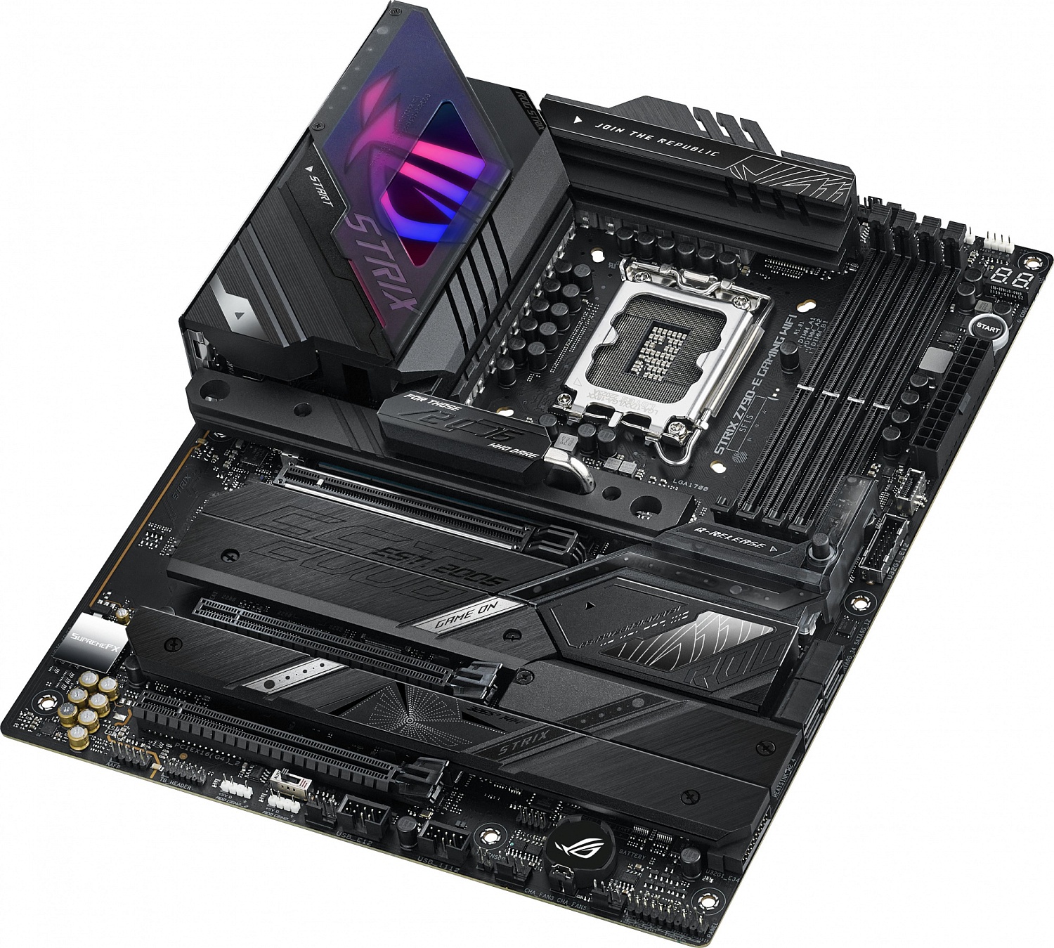 Материнская плата ASUS ROG STRIX Z790-E GAMING WIFI, LGA1700, Z790, 4*DDR5, DP+HDMI, 4xSATA3 + RAID, M2, Audio, 2,5Gb LAN, USB 3.2, USB 2.0, ATX; 90MB1CL0-M0EAY0