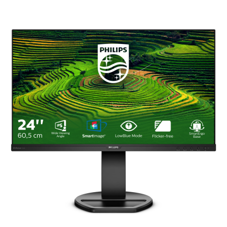 Монитор LCD 23.8'' [16:9] 1920х1080(FHD) IPS, nonGLARE, 75 Hz, 250 cd/m2, H178°/V178°, 1000:1, 50М:1, 16.7M, 5ms, VGA, DVI, HDMI, DP, USB-Hub, Height adj, Pivot, Tilt, Swivel, Speakers, 3Y, Black