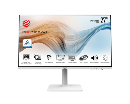 Монитор MSI 27" Modern MD271PW белый IPS LED 16:9 HDMI M/M матовая HAS Piv 250cd 178гр/178гр 1920x1080 75Hz FHD USB 5.6кг