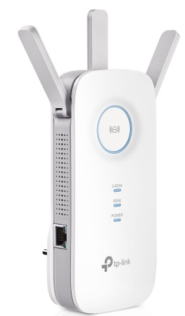 TP-Link RE450, AC1750 Усилитель Wi-Fi сигнала, до 450 Мбит/с на 2,4 ГГц + до 1300 Мбит/с на 5 ГГц, 3 внешние антенны, 1 гигабитный порт, подключение к настенной розетке