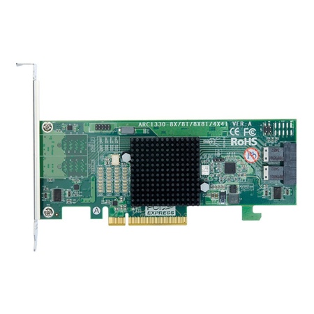 ARC-1330-8i PCIe 3.0 x8 Low Profile, SAS/SATA 12G, HBA, 8port (2*int SFF8643), (аналог LSI00344 9300-8I), RTL {10}