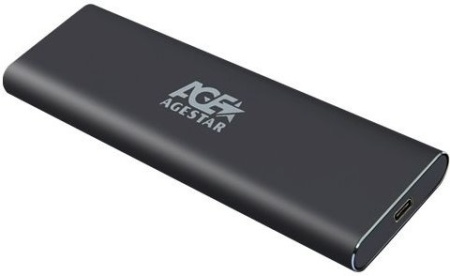 Внешний корпус SSD AgeStar 3UBNF5C SATA III USB 3.0 USB 3.0 Type-С алюминий черный M2 2280 B-key