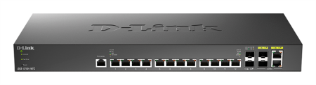 Коммутатор D-Link PROJ Smart L2+ Switch 12x10GBase-T, 2x10GBase-X SFP+, 2xCombo 10GBase-T/SFP+, CLI, RJ45 Console