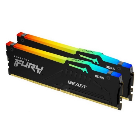 32GB Kingston DDR5 4800 DIMM FURY Beast RGB Gaming Memory KF548C38BBAK2-32 Non-ECC, , CL38 , 1.1V, KF548C38BBAK2-32 1RX16 (Kit of 2), RTL (328660)