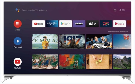 Телевизор QLED Hyundai 50" H-LED50QGU7500 Android TV Frameless черный 4K Ultra HD 60Hz DVB-T DVB-T2 DVB-C DVB-S DVB-S2 WiFi Smart TV (RUS)