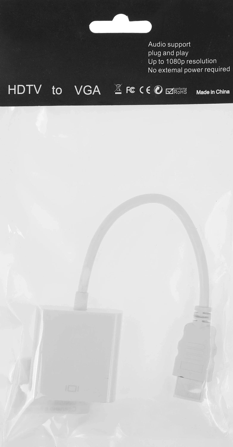 Переходник видео Premier 5-983B HDMI (m)/VGA (f) 0.15м. белый