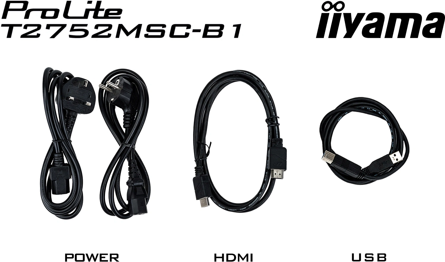 Монитор Iiyama 27" ProLite T2752MSC-B1 черный IPS LED 5ms 16:9 HDMI M/M матовая 1000:1 400cd 178гр/178гр 1920x1080 60Hz DP FHD USB Touch 6.7кг