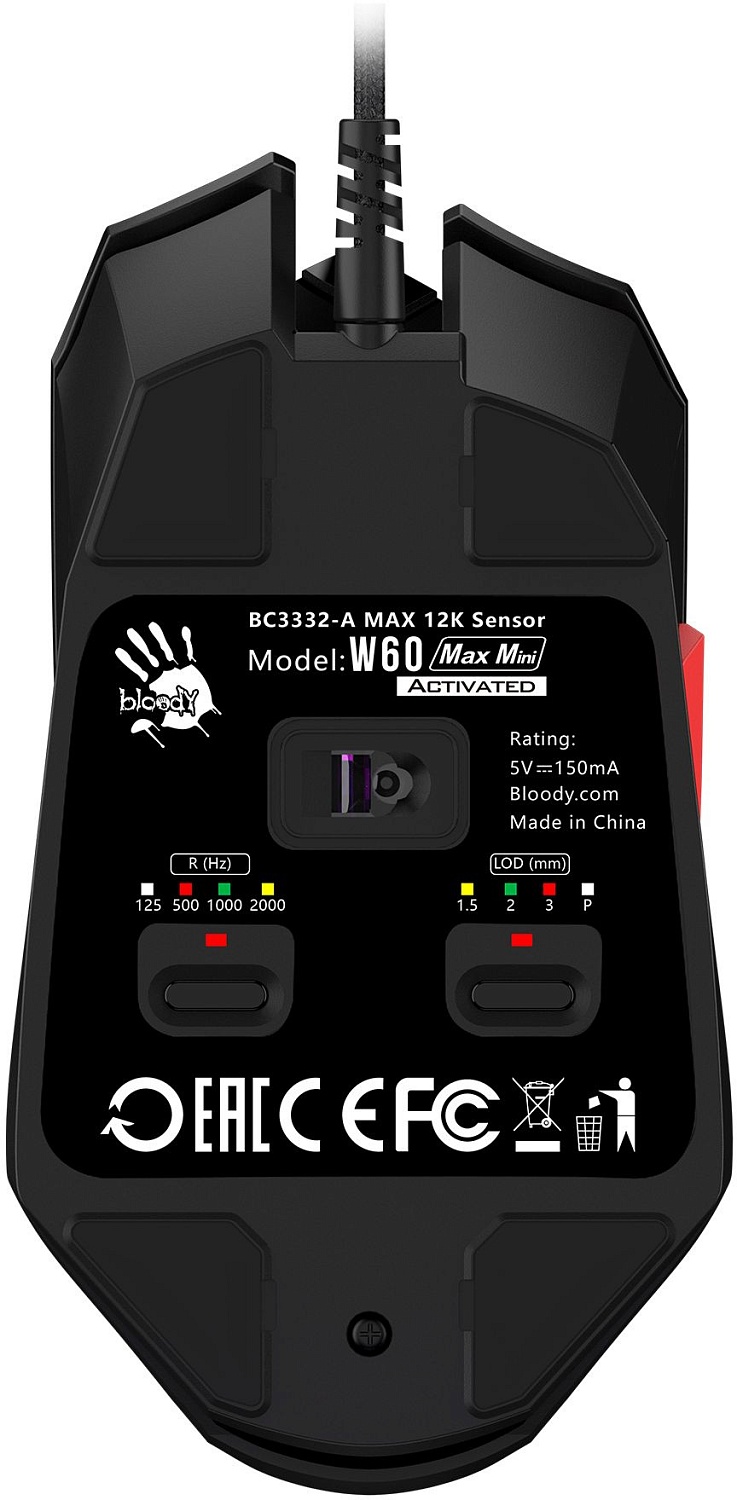 Мышь A4Tech Bloody W60 Max Mini черный оптическая (12000dpi) USB (9but) Мышь A4Tech Bloody W60 Max Mini черный оптическая (12000dpi) USB (9but)