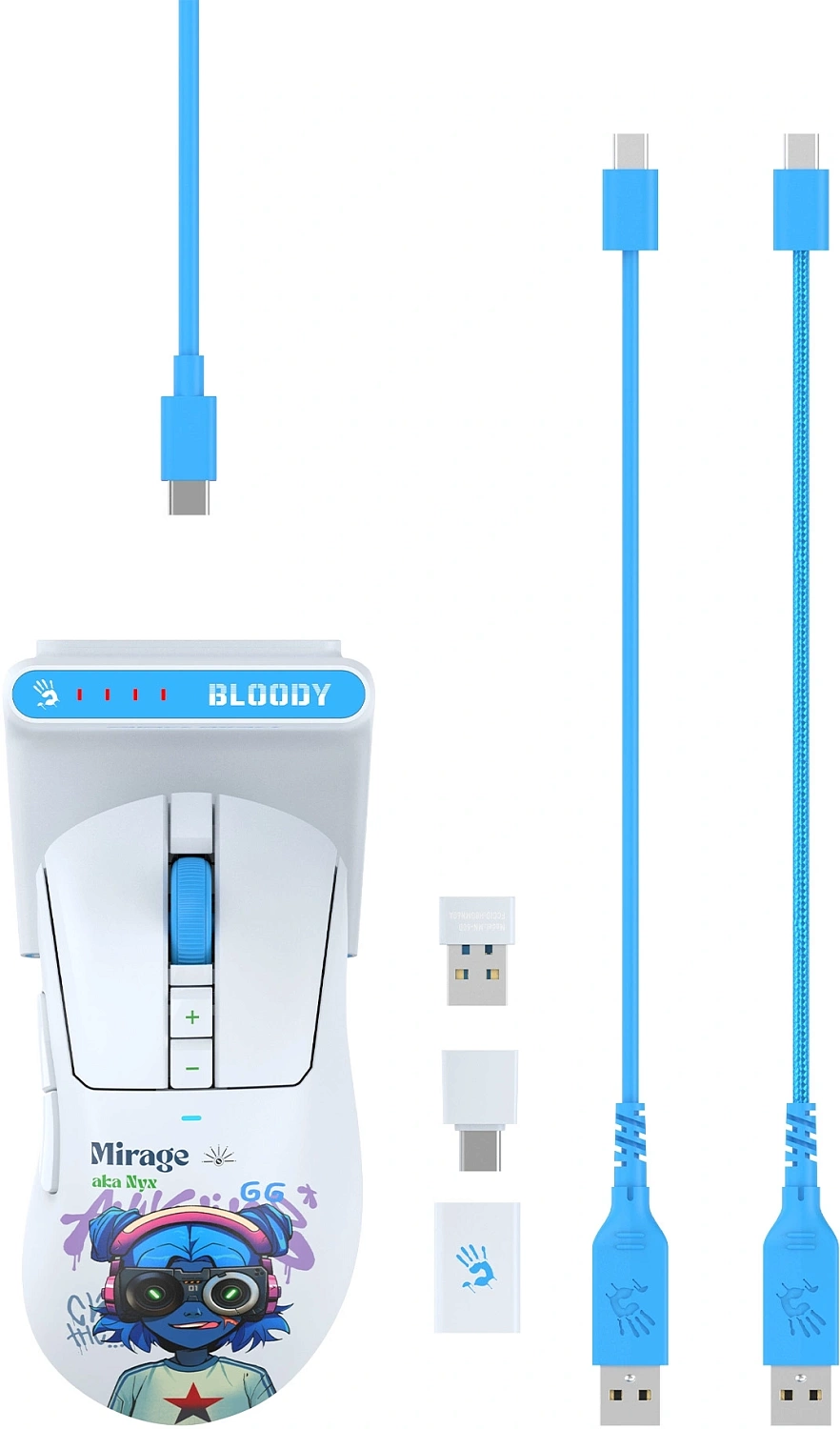 Мышь A4Tech Bloody R73 Ultra Duo белый/рисунок оптическая 20000dpi беспров. USB/USB-C 7but (R73 ULTRA DUO NYX MIRAGE) Мышь A4Tech Bloody R73 Ultra Duo белый/рисунок оптическая 20000dpi беспров. USB/USB-C 7but (R73 ULTRA DUO NYX MIRAGE)