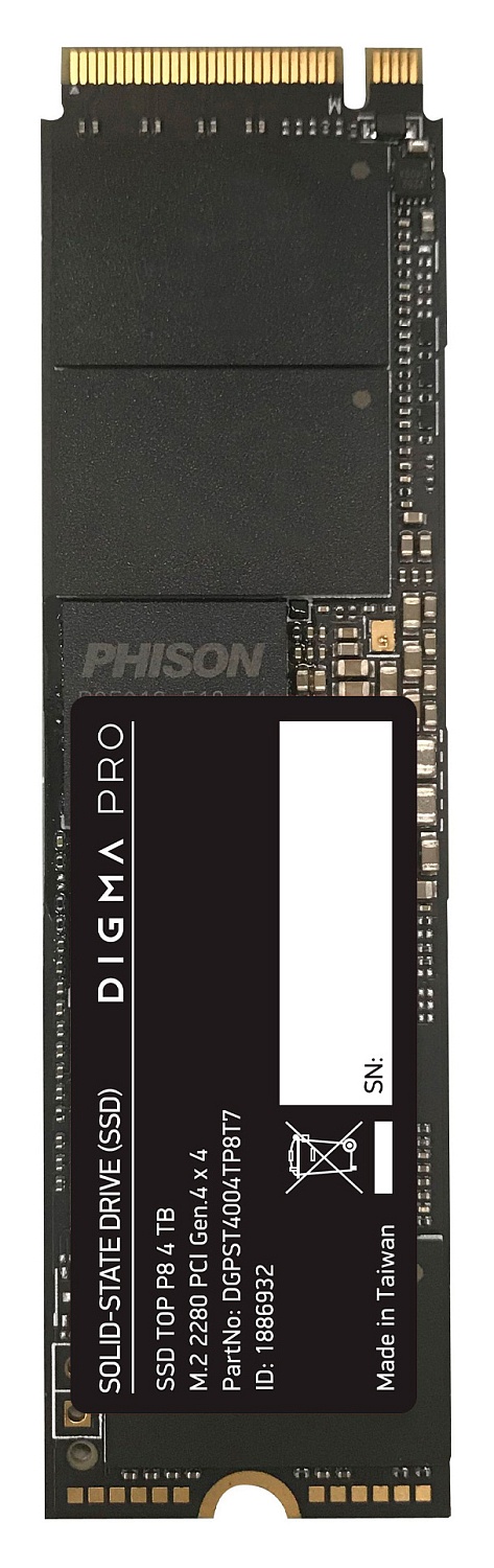 Накопитель SSD Digma PCIe 4.0 x4 4TB DGPST4004TP8T7 Pro Top P8 M.2 2280