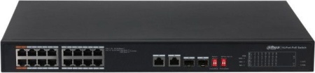 Коммутатор DAHUA DH-PFS3218-16ET-135, 16-Port 100Mbps PoE Switch