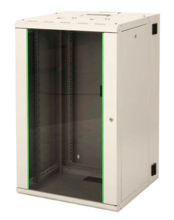 Шкаф коммутационный Lande Proline (LN-PR16U6060-BL-111) настенный 16U 600x600мм пер.дв.стекл задн.дв.стал.лист направл.под закл.гайки 100кг черный 39кг 818мм IP20 сталь