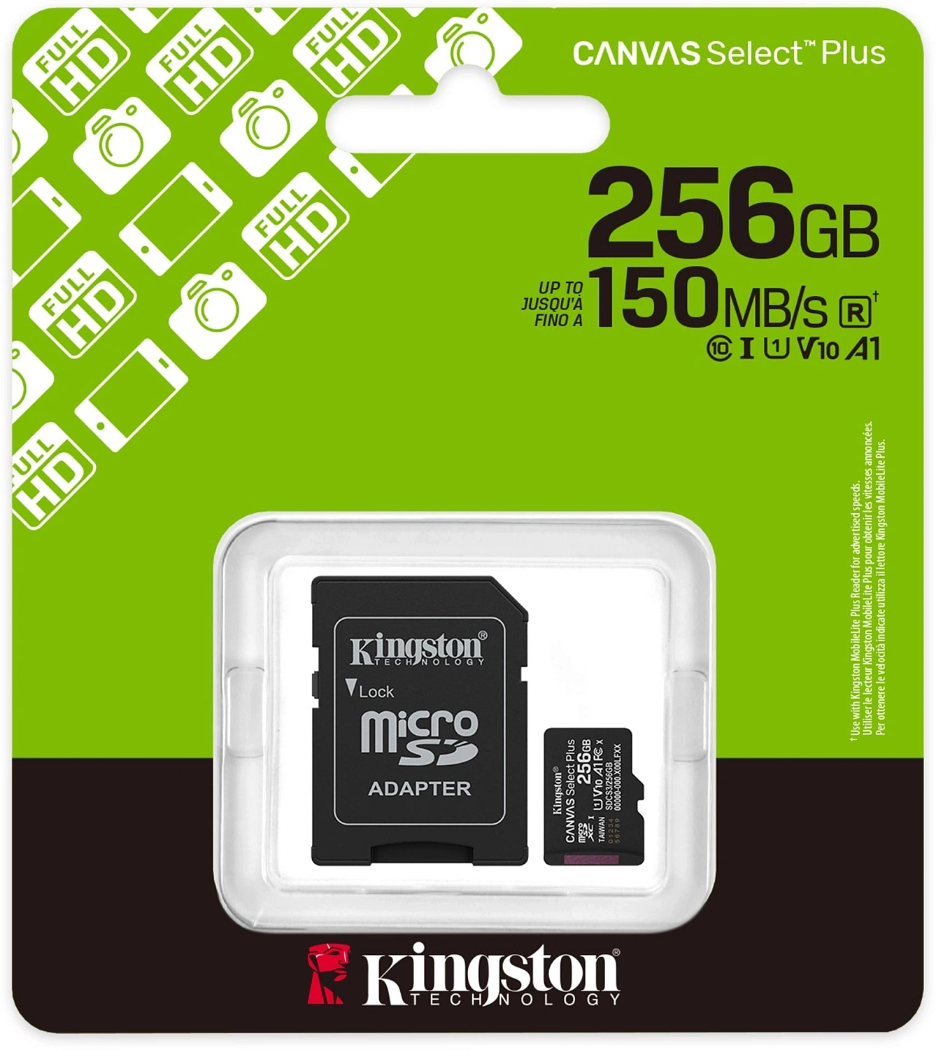 Флеш карта microSDXC 256GB Kingston SDCS3/256GB Canvas Select Plus + adapter