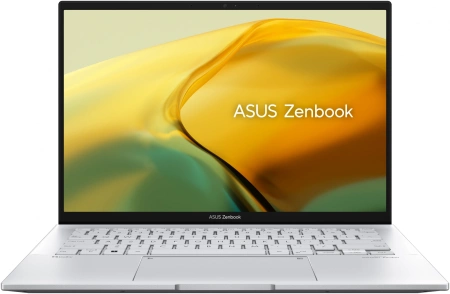 Ноутбук Asus Zenbook 14 UX3402VA-KP697 Core i5 13500H 16Gb SSD512Gb Intel Iris Xe graphics 14" IPS WQXGA (2560x1600) noOS silver WiFi BT Cam Bag (90NB10G6-M014Z0)