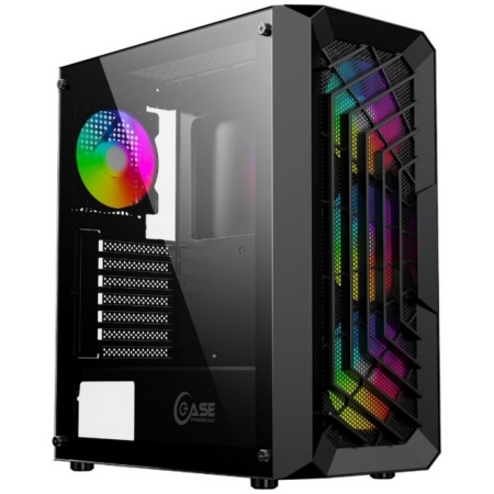 Корпус Powercase Mistral C4B, Tempered Glass, 4x 120mm 5-color fan, чёрный, ATX (CMICB-L4)